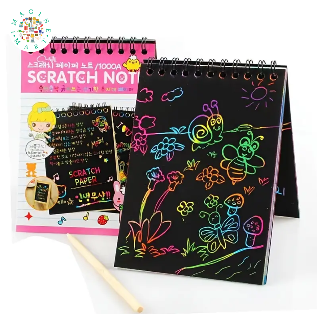 Children's Scratch-off Art Set, Creative DIY Scratch-off Painting Dazzle Doodle Book, Rainbow Magic Paper Supplies Toys Suitable For Children Over 3 Years Old Play Party Gifts