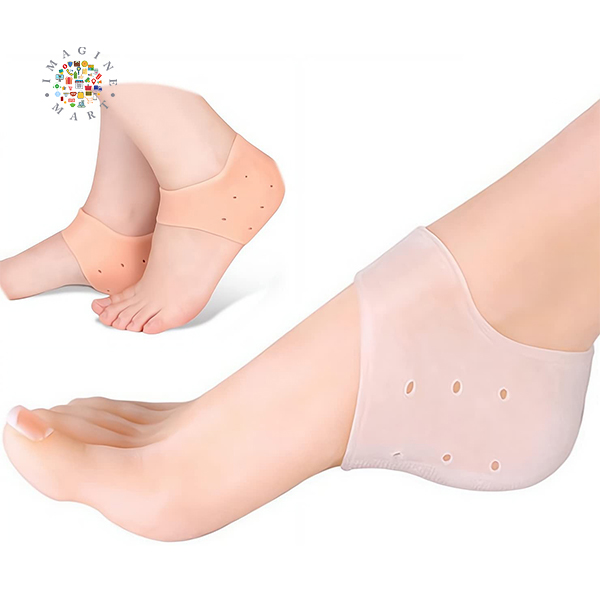 Pairs Gel Heel Sleeves, Breathable Silicone Heel Socks Protectors to Repair Dry
