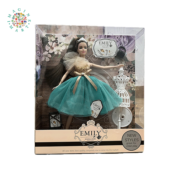 Sweet Long Hair Princess Doll Emily: Ball Gown & High Heels, Ideal Toy Gift For Girls.