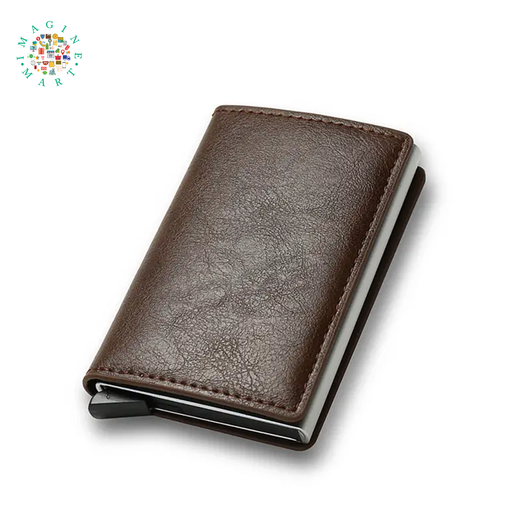 Sleek Men's Slim Wallet with Pop-Up Credit Card Holder - Premium PU Leather Design.