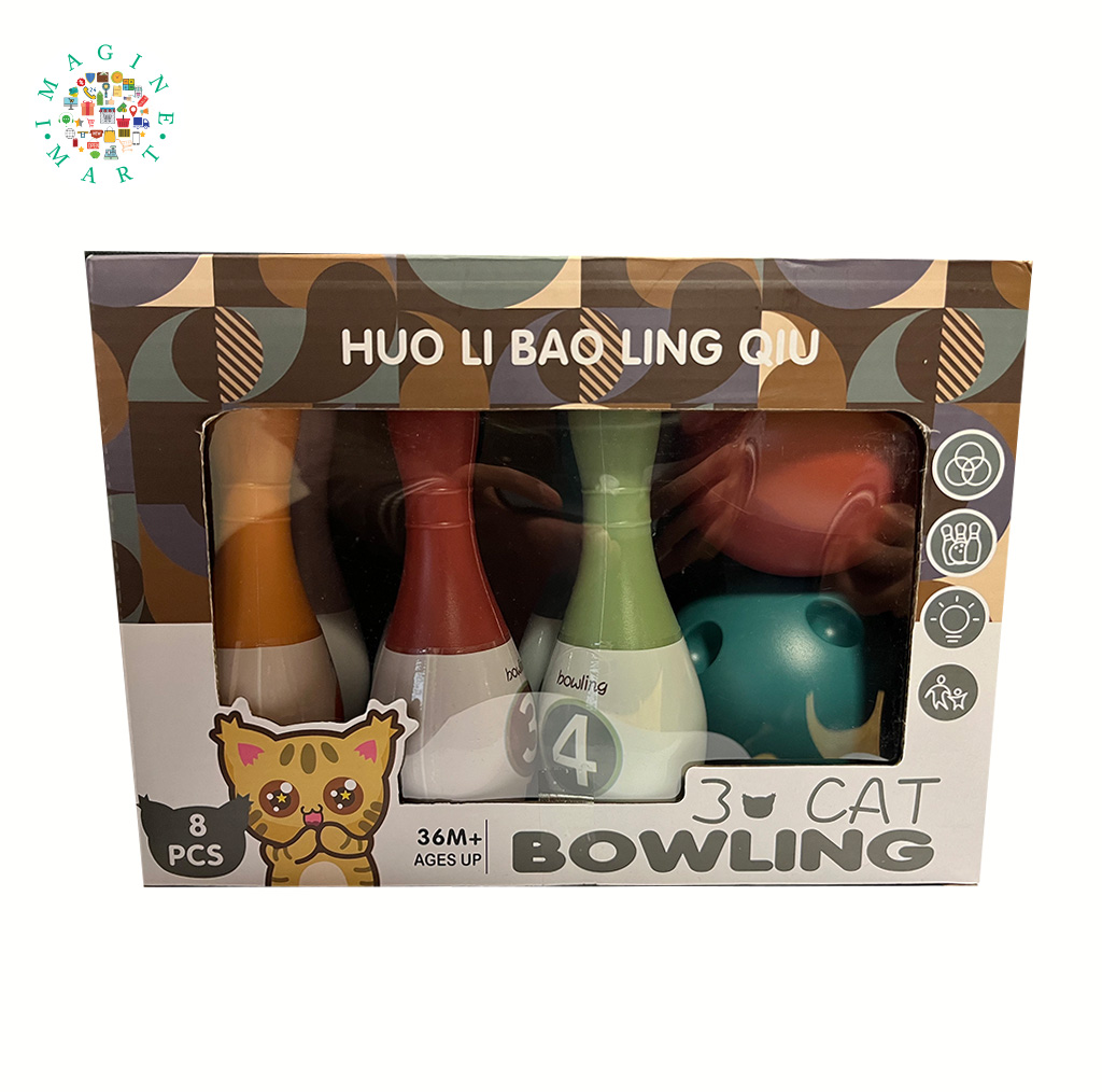 3D Cat Bowling Game - Fun Bowling Set for Kids.