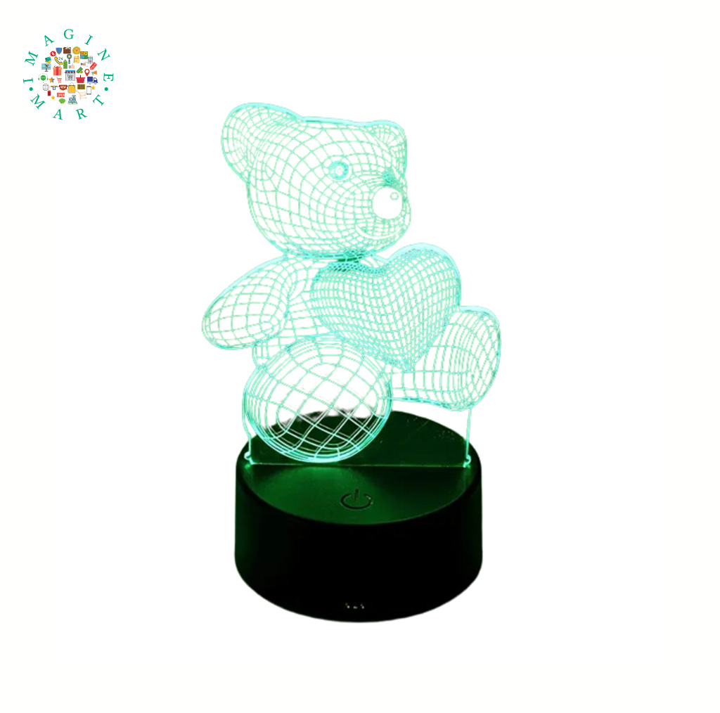 Bear Love Night Light: LED Touch, USB Charging - Home Décor, Gift.
