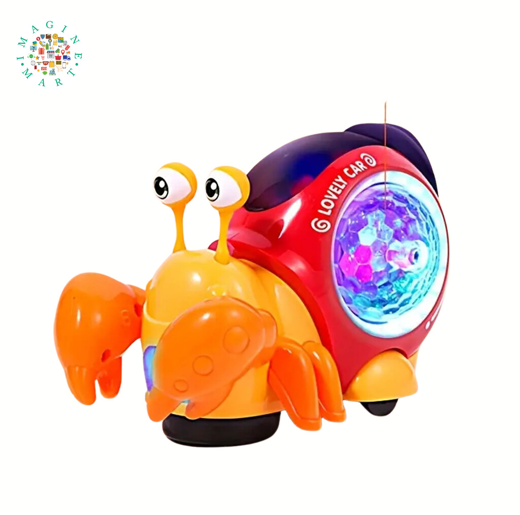 LED Light Hermit Crab Interactive Toy with Music - Durable Kids Holiday Gift.