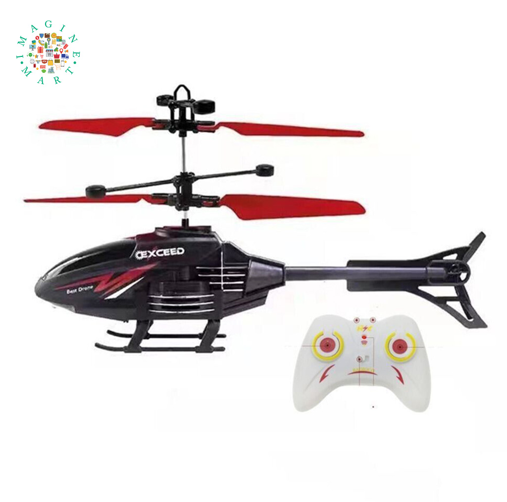 USB Charging Remote Control Drone Flying Helicopter Toy For Kids - Red and Black.