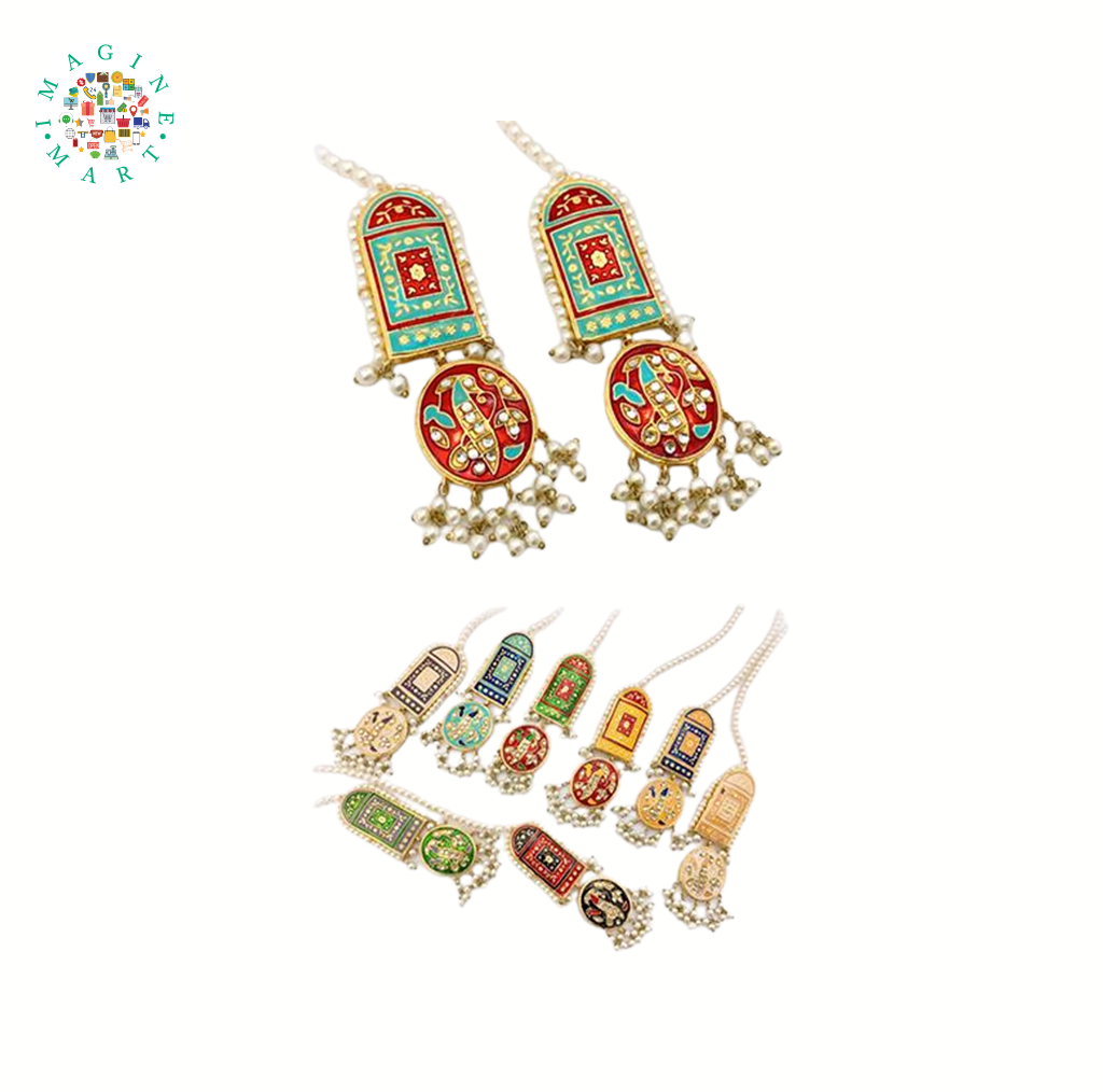 Exquisite Kundan Meenakari Earrings: Traditional Elegance.