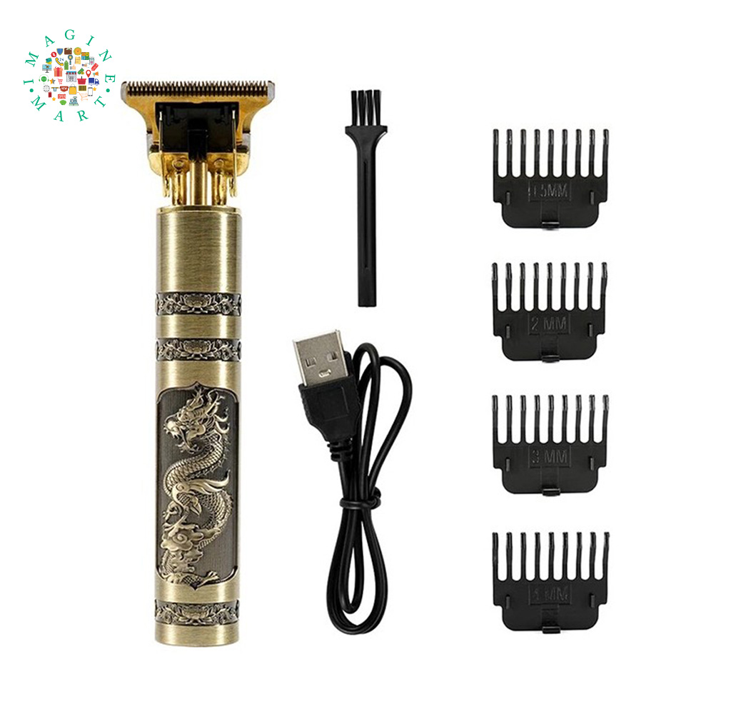 New Vintage Dragon T9 Metal Rechargeable Electric Hair Clipper.