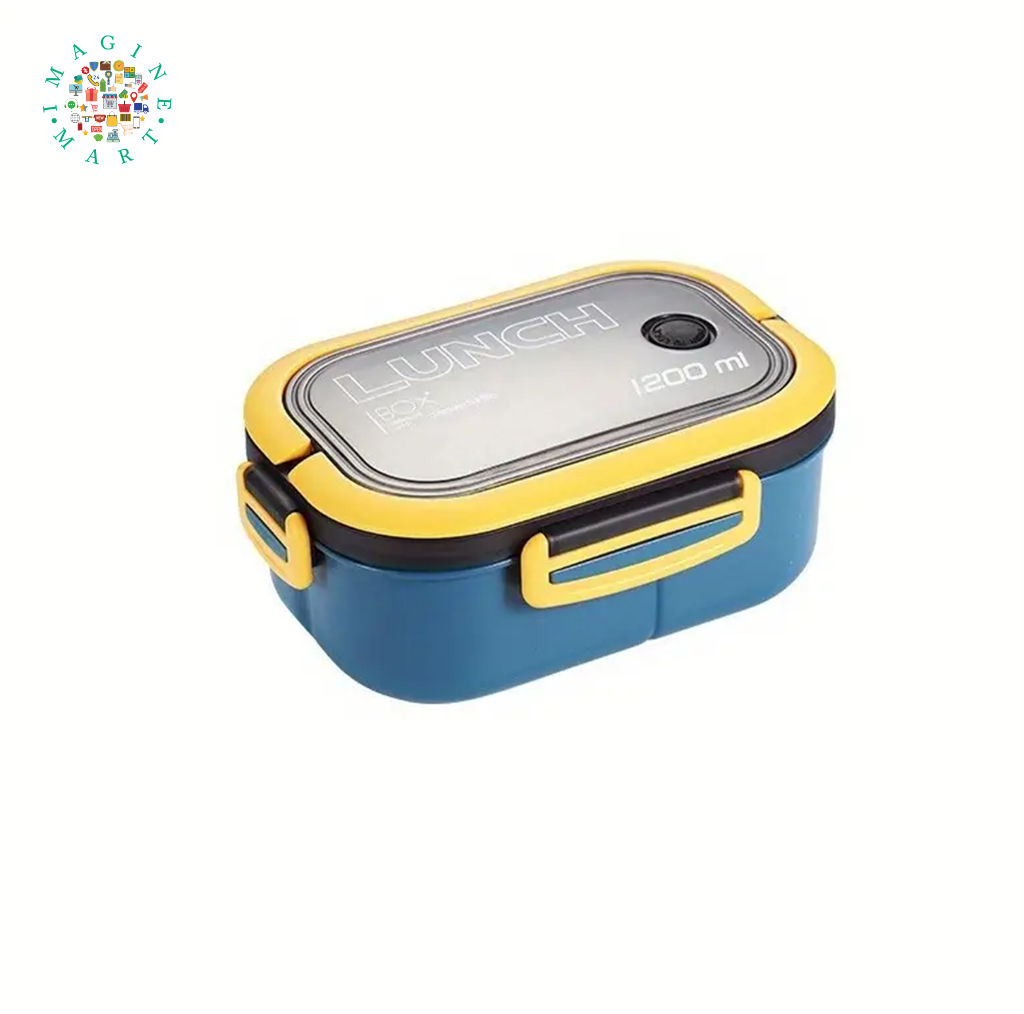 1pc Leakproof Blue Bento Box - Portable Double Layer Lunch Box for Teens and Wor
