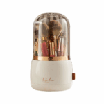 Makeup Brush Holder Dustproof 360 Rotation Makeup Brush Holder Desk Organizer