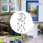 Hangable Room Decor Moon & Butterfly & Flower Design Dream Catcher, Artificial Crystal Hanging Decor, Home Deocr Sun Catcher for Garden Window Living Room Bedroom, Bedroom Decor, Home Decor 8 0a4dfb0fcac83f13b850f04fd267f9ed