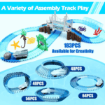 Track Toys Shark Race Car Toy for Boys Girls Age 3+ Bendable Flexible Racetrack Cars Ocean Train Toy STEM Educate Kid Set 5 11fee14a6a3cad2949dcb0250f406761