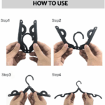 24 Pcs Travel Hangers - Portable Folding Clothes Hangers Travel Accessories Foldable Clothes Drying Rack for Trave (Black) 5 14aef7131014bbbb8d4d99e88569a760