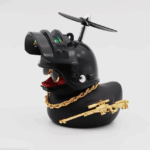Broken Wind Rubber Duck Motor Accessories Yellow Duck with Helmet Auto Car Accessories Duck in the Car Car Interior Decoration