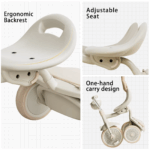 UBRAVOO Baby Foldable Tricycle Trike with Pedals,Unique PU Wheels with Elasticity Shock-Absorbing Effect,Cool Lights,1-5 Years 5 1e7697fa0e334dda3ac6c1a2852175ca