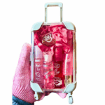 Mini Suitcase Lipgloss Bundle - Comes with 5 Random Lipglosses & a Scrunchie, Lip Care Kit with Lip Balm, Lip Gloss, and Lipstick - Cosmetic, Makeup Lip Oil - Gift, Glossy Everyday Pink 8 1ebc56e1dc4ada296b7671af86718a35