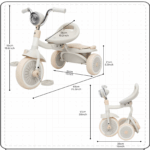UBRAVOO Baby Foldable Tricycle Trike with Pedals,Unique PU Wheels with Elasticity Shock-Absorbing Effect,Cool Lights,1-5 Years 7 2172f2e01b3eee29e02b7706d3a26e1e