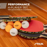 Performance 4 Player Ping Pong Paddle Set of 4 – Table Tennis Rackets, 6 – 3 Star Orange and White Balls 2 21b1523a1bfa5a66edcfef50e3259567