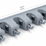 Rectangular Wall Mount Broom Holder and Garden Tool Organizer, 6 Hook and 5 Slot, 43 X 8.5 X 6.2 Cm, Gray 6 26b60d3f2f4e3efd838f0c2fc6f0a938
