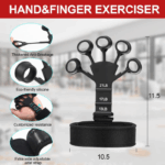 Grip Strength Trainer Kit (5 Pack), Including Finger Exerciser, Hand Grip Strengthener, Hand Extension, Stress Relief Ball, and Forearm Workout Ring 2 2c0c37888d6281b5d6bedc46766f04b5