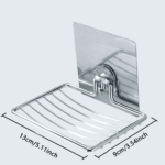 1Pc-Stainless Steel Soap Rack Punch-Free Nail-Free Bathroom Single Layer Drain Wall Hanging Sucker Soap Box Light Luxury Shelf 6 36d41b128202e2467c1e306fb6ac7b69