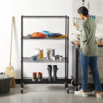 4-Shelf Storage Unit with Height Adjustable Shelves and Levelling Feet, 640 Kg Max Weight, Black, 35.6 Cm D X 91.4 Cm W X 137.1 Cm H 2 3fce8f8be50190fcbedbbefe1eda35df