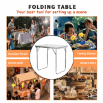 2.6FT/80CM Aluminum Folding Table Camping Table Portable Catering Dinner Table for Picnic Garden Party Bbq,80X60X69Cm 3 4d76829ed553bd8feac46343fd093d1d