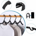 24 Pcs Travel Hangers - Portable Folding Clothes Hangers Travel Accessories Foldable Clothes Drying Rack for Trave (Black) 4 4e097bd960a57c316563d95941cf5cf8