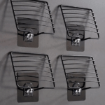 1Pc-Stainless Steel Soap Rack Punch-Free Nail-Free Bathroom Single Layer Drain Wall Hanging Sucker Soap Box Light Luxury Shelf 5 5fc196c7f6ece036ca81b000764dbeba