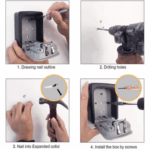 Wall Mounted Safe, 4 Combination Safe Outdoor Security Key Lock Box 3 647030ecf4e4e53a118a97d9395e0718