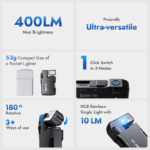 【Debut Product】Wuben G5 Pocket-Sized LED Light - 400LM Brightness, USB-C, Magnetic Clip, Great for Gear Bag, Repairs, Backpacking 3 6a9798f7bb3e0adebebedb1c0b8b4087