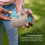 On-The-Go Dual Soother Pod, Keep'S Baby'S Binkies Clean and Accessible, Portable for Travel, Nappy Bag Accessory Must Have for Newborns, Taupe 3 945aa287c2be43045740e3505d3f60de