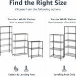 4-Shelf Storage Unit with Height Adjustable Shelves and Levelling Feet, 640 Kg Max Weight, Black, 35.6 Cm D X 91.4 Cm W X 137.1 Cm H 6 9ad76f085d5f88b4c778f12ba9ab59aa