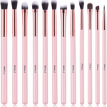 Eyeshadow Brushes 12Pcs Make up Eye Brush Set Eye Makeup Brushes for Concealer Eyeliner Eyelash Eyebrow Blending Contour Pink Brush