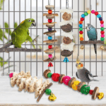 Bird Perch & Toys - 6 Pack Accessories, Wooden Chew Toys & Perch Stand for Parakeet, Conure, Cockatiel, Lovebird, Parrotlet, Budgie, Finches & Other Small to Medium Sized Birds 2 a74857fa2e192beed49714bfc604376d