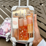 Mini Suitcase Lipgloss Bundle - Comes with 5 Random Lipglosses & a Scrunchie, Lip Care Kit with Lip Balm, Lip Gloss, and Lipstick - Cosmetic, Makeup Lip Oil - Gift, Glossy Everyday Pink 15 b0570234eba977491b00eb352e070a75