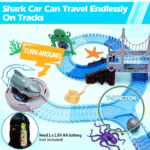 Track Toys Shark Race Car Toy for Boys Girls Age 3+ Bendable Flexible Racetrack Cars Ocean Train Toy STEM Educate Kid Set 2 b453cc7cbd0bee1f639e79bdebd645e9