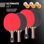 Performance 4 Player Ping Pong Paddle Set of 4 – Table Tennis Rackets, 6 – 3 Star Orange and White Balls 4 b7f04318fb617c881a52ecb80b4b0997