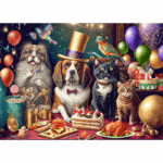 HUADADA 1000 Adult Puzzle Game "Pet Family", Holiday Gift Home Decoration, Family Games, Grandparent Brainstorming Jigsaw Puzzle 1 c787ede2b6b966e2f3f5c57c69260d36