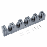 Rectangular Wall Mount Broom Holder and Garden Tool Organizer, 6 Hook and 5 Slot, 43 X 8.5 X 6.2 Cm, Gray 4 d62a603f367ef9583010d35c5ccb1219
