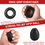 Grip Strength Trainer Kit (5 Pack), Including Finger Exerciser, Hand Grip Strengthener, Hand Extension, Stress Relief Ball, and Forearm Workout Ring 4 db7720e453c79c5ec00fcbd9a1c698ea