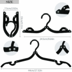 24 Pcs Travel Hangers - Portable Folding Clothes Hangers Travel Accessories Foldable Clothes Drying Rack for Trave (Black) 3 e9dd4b8e760a84b6c220eb3cca9530db