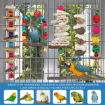 Bird Perch & Toys - 6 Pack Accessories, Wooden Chew Toys & Perch Stand for Parakeet, Conure, Cockatiel, Lovebird, Parrotlet, Budgie, Finches & Other Small to Medium Sized Birds 5 ec4d4d4483d82e538d3bc237518de628
