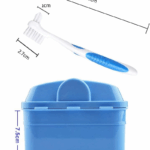 Denture Cleanning Set Denture Cleaning Case with Denture Brush, Blue 2 f0a160ca18e8177185bf6bda86b084d6